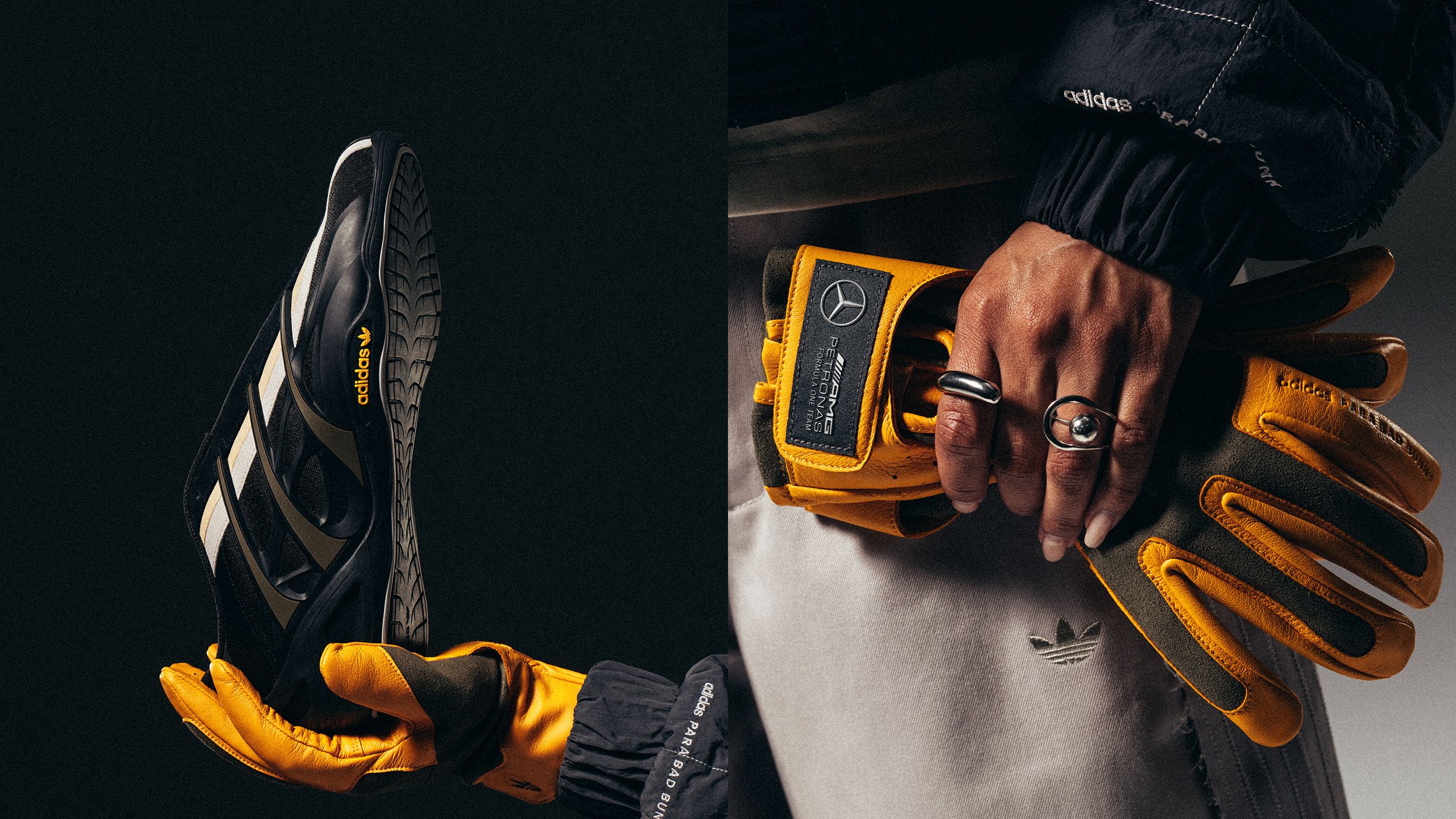Explore the adidas para Bad Bunny x Mercedes-AMG PETRONAS F1